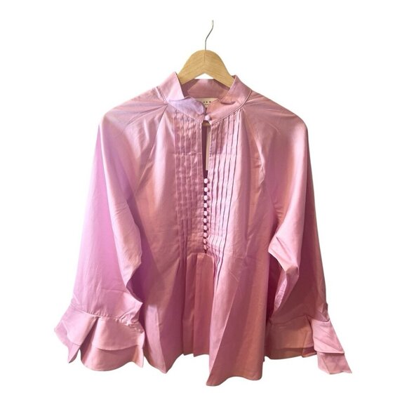 Harshman Women’s Nagisa Popover Orchid Lilac Blouse Size Large Bell Sleeves - Picture 4 of 10